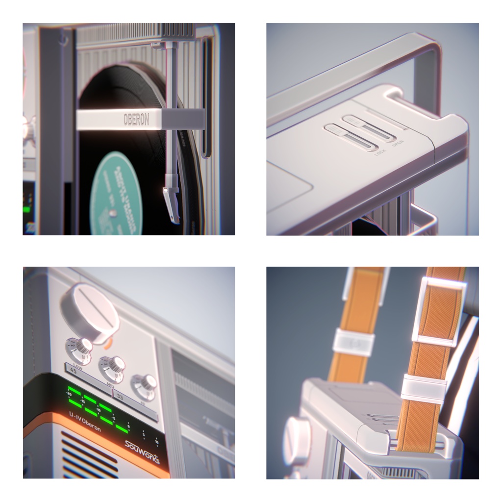 【MA対応】VRChatで音楽が再生できる!ポータブルレコードプレーヤー U-IV Oberon