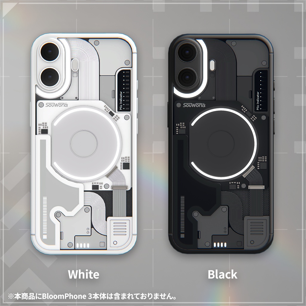 ArcFlux - BloomPhone 3用マイクインジケーター付き背面パネル【Modular Avatar対応】