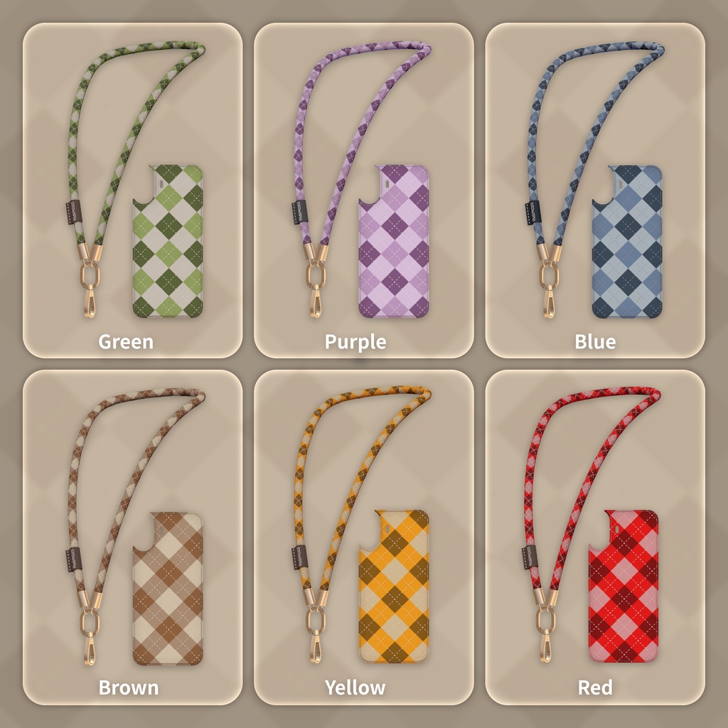 【9種+改変用PSD】BloomPhone 3用アーガイル柄マテリアルセット Argyle Collection ストラップ+背面パネル+金ボディ