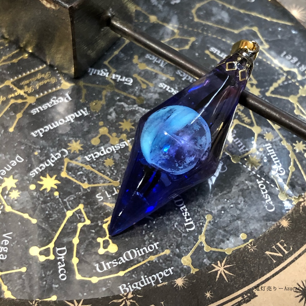 千年に一回の満月を。 蓄光アレキサンドライト 天然石アメジスト オルゴナイト ネックレス