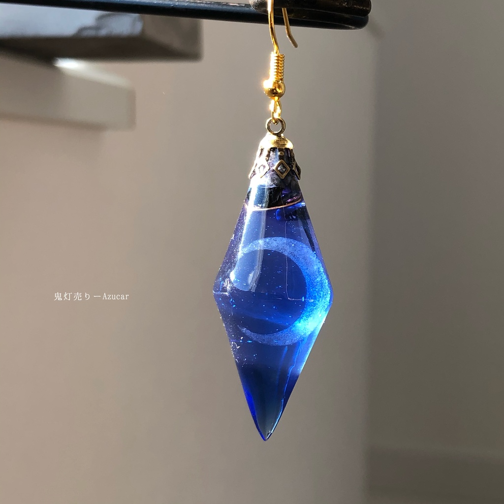 君と見た三日月 蓄光三日月 オルゴナイト ペンデュラム レジン鉱物 ネックレス