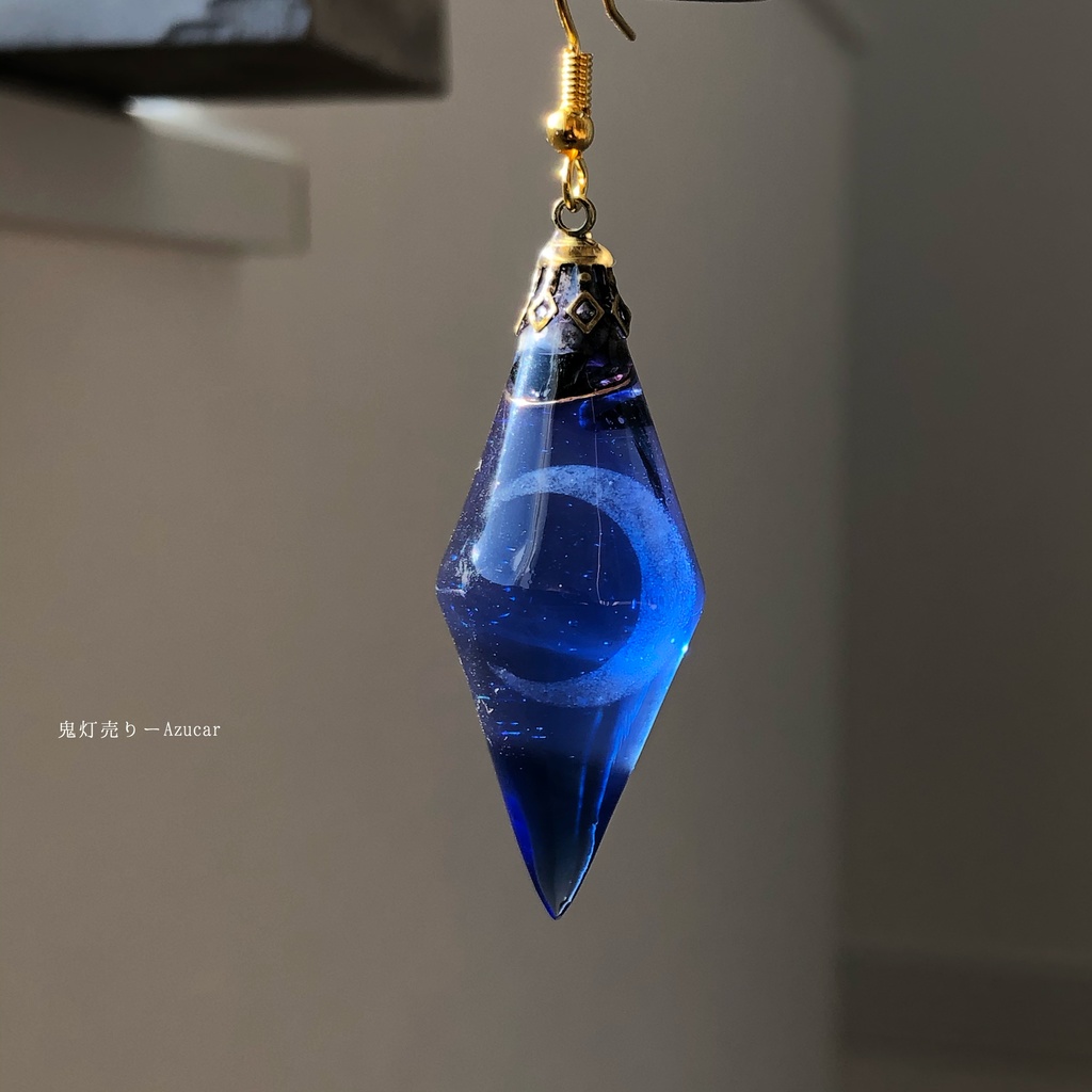君と見た三日月 蓄光三日月 オルゴナイト ペンデュラム レジン鉱物 ネックレス