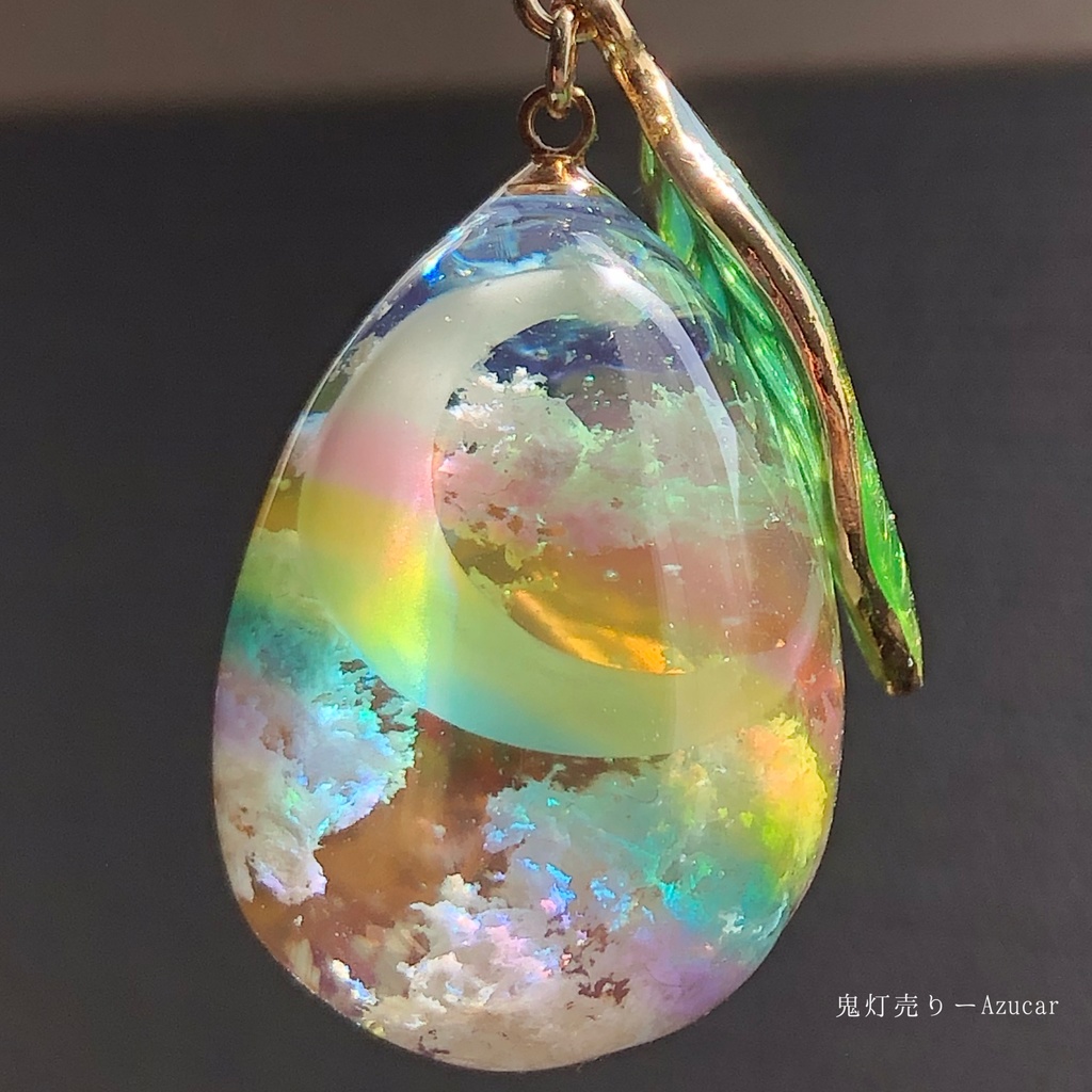 大切な人へのギフト探し レジン オルゴナイト アクアマリンネックレス