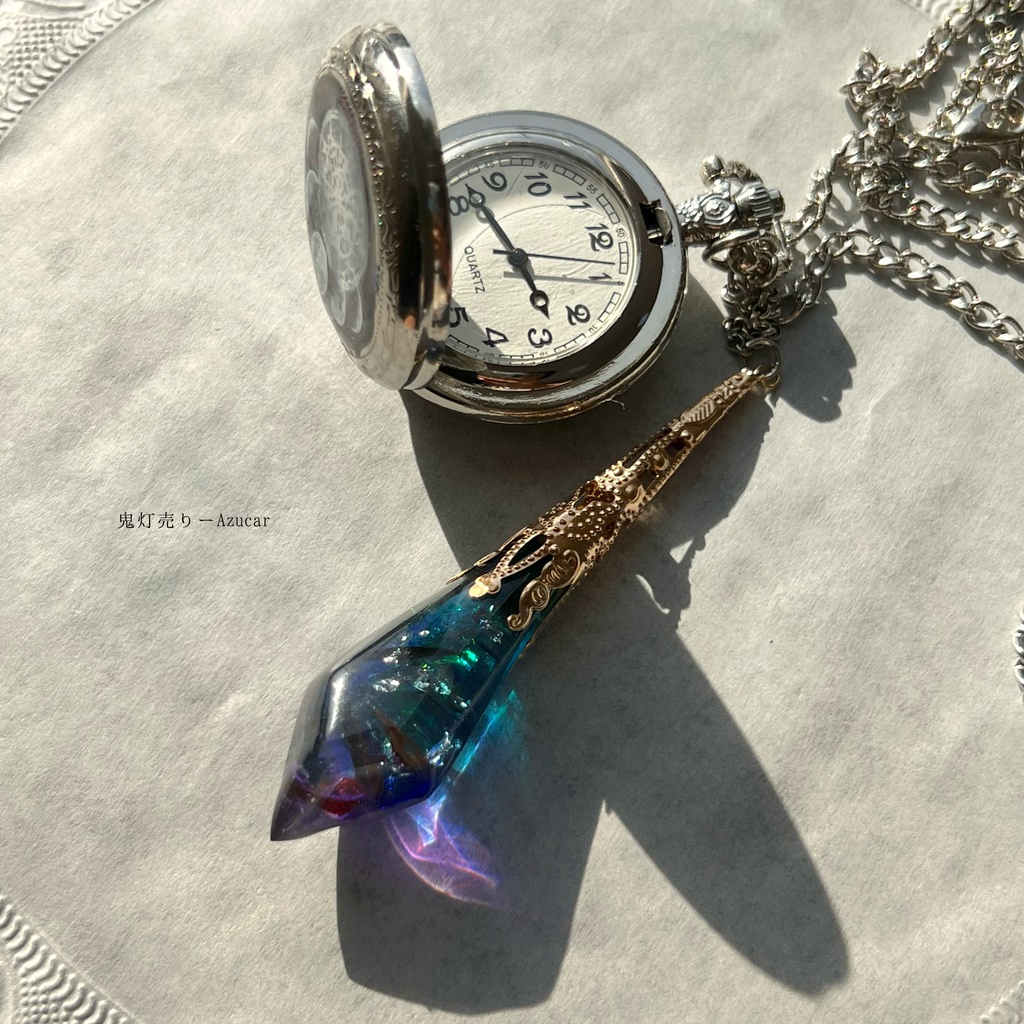 ★歯車林檎付き懐中時計★蓄光する月の満ち欠けバージョン✴︎