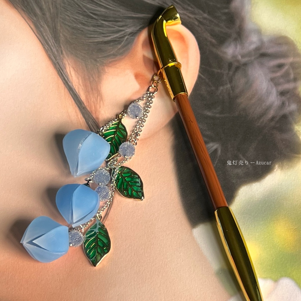 蒼鬼灯の煙管かんざし オレンジグラデーションのほおずき 和風簪 着物や浴衣、袴などセレモニー、成人式、イベントやコスプレ、ディスプレイなどにも☆