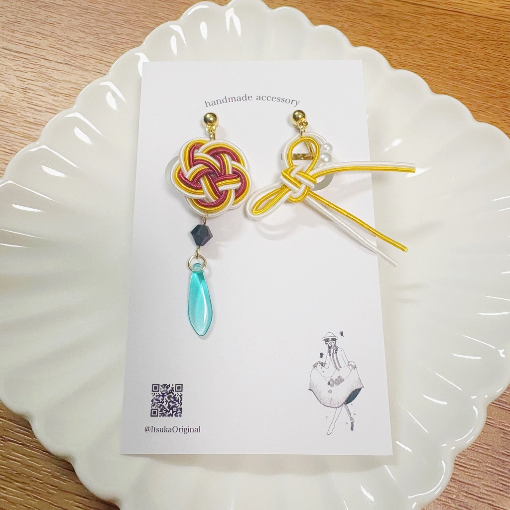 鹿野院平蔵イメージ水引イヤーアクセサリー