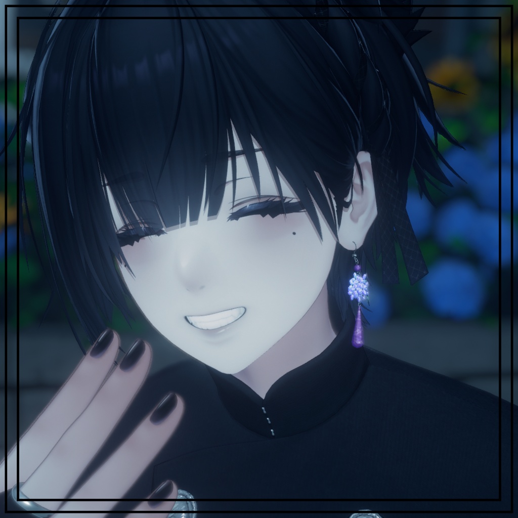 【VRChat想定】紫陽花ピアス-Hydrangea Earrings-【MA、PB対応】