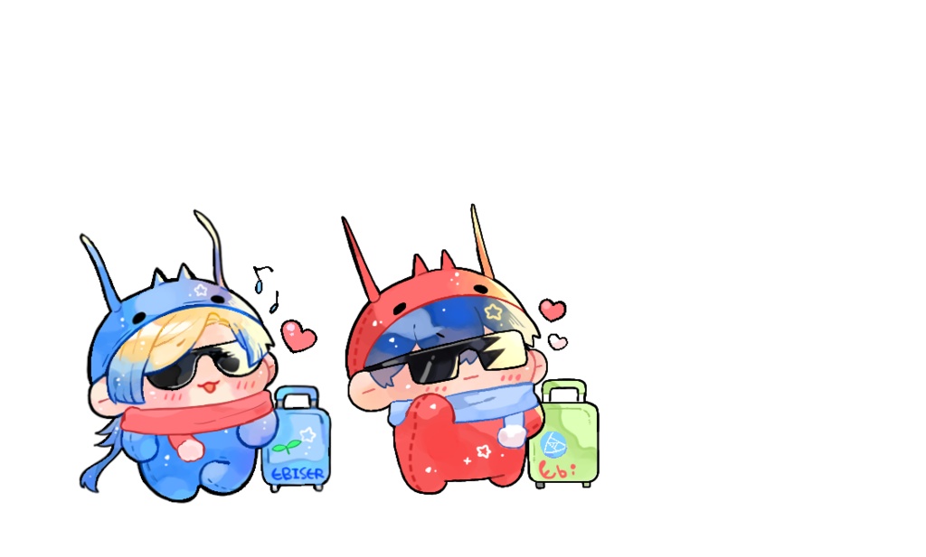 旅するえび〜ず自立ﾐﾆアクスタセット