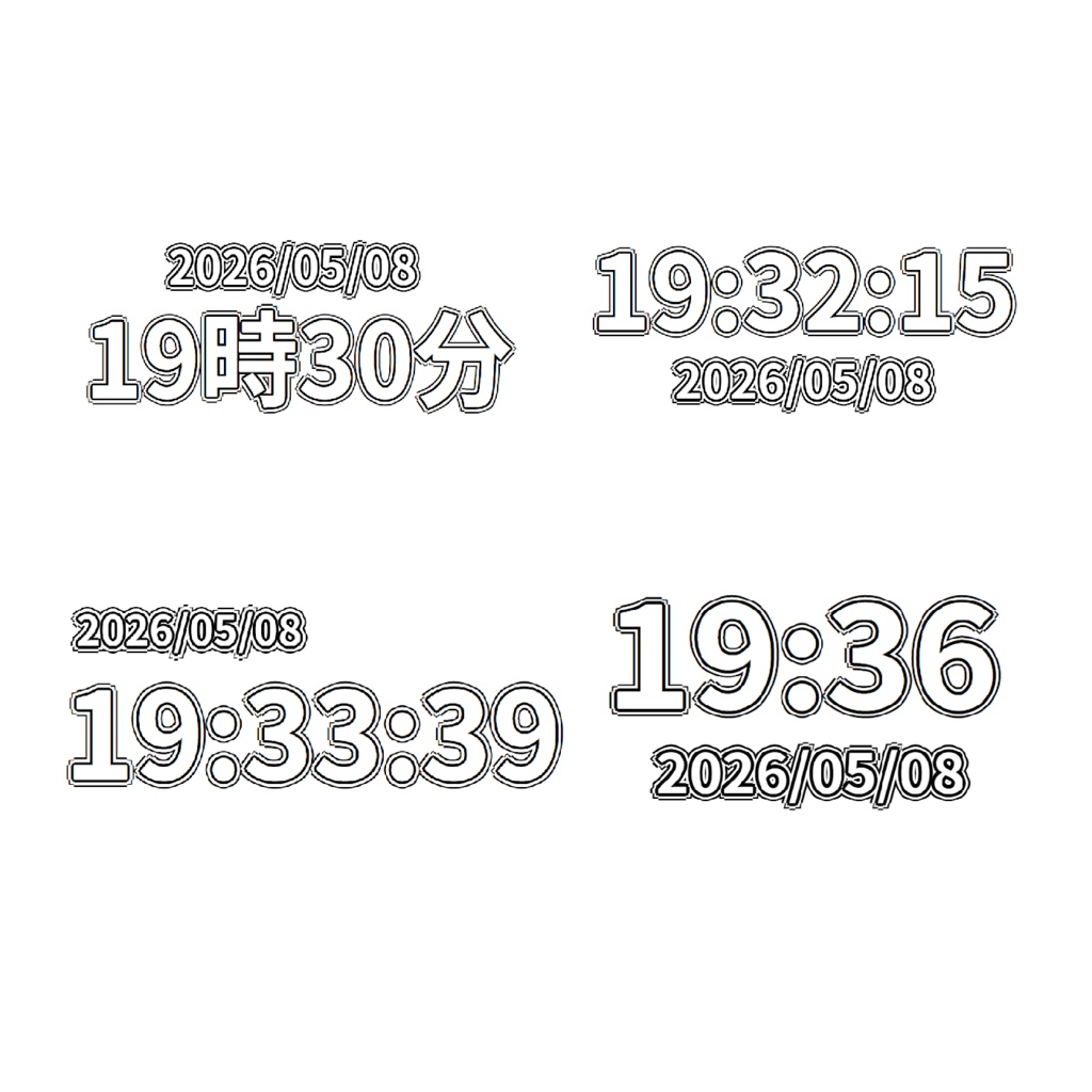 【OBS用】ドラッグ&ドロップで簡単配置!シンプル時計ウィジェット!