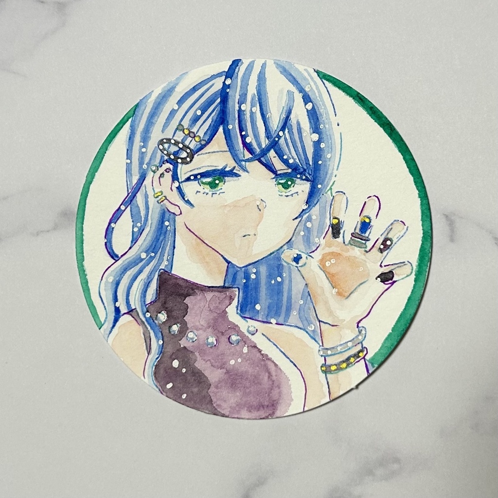 水彩オリジナルイラスト(クール女子)