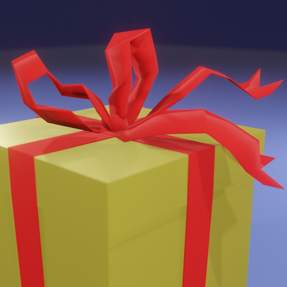 【3Dモデル】ボーン付きプレゼントbox