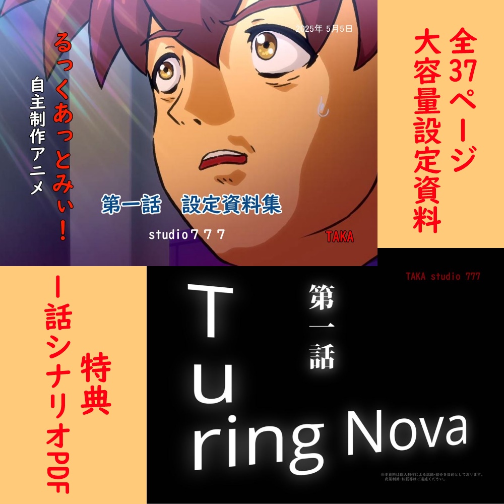 自主制作アニメ「るっくあっとみぃ！」設定資料集(３７ｐPDF)＋特典シナリオPDF
