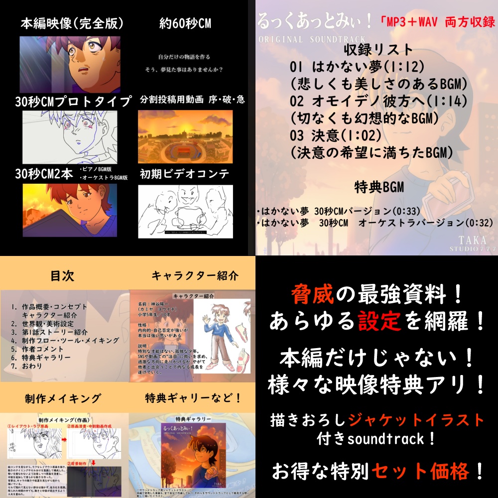 自主制作アニメ「るっくあっとみぃ!」豪華資料完全版DLセット(映像+資料+シナリオ+音楽)