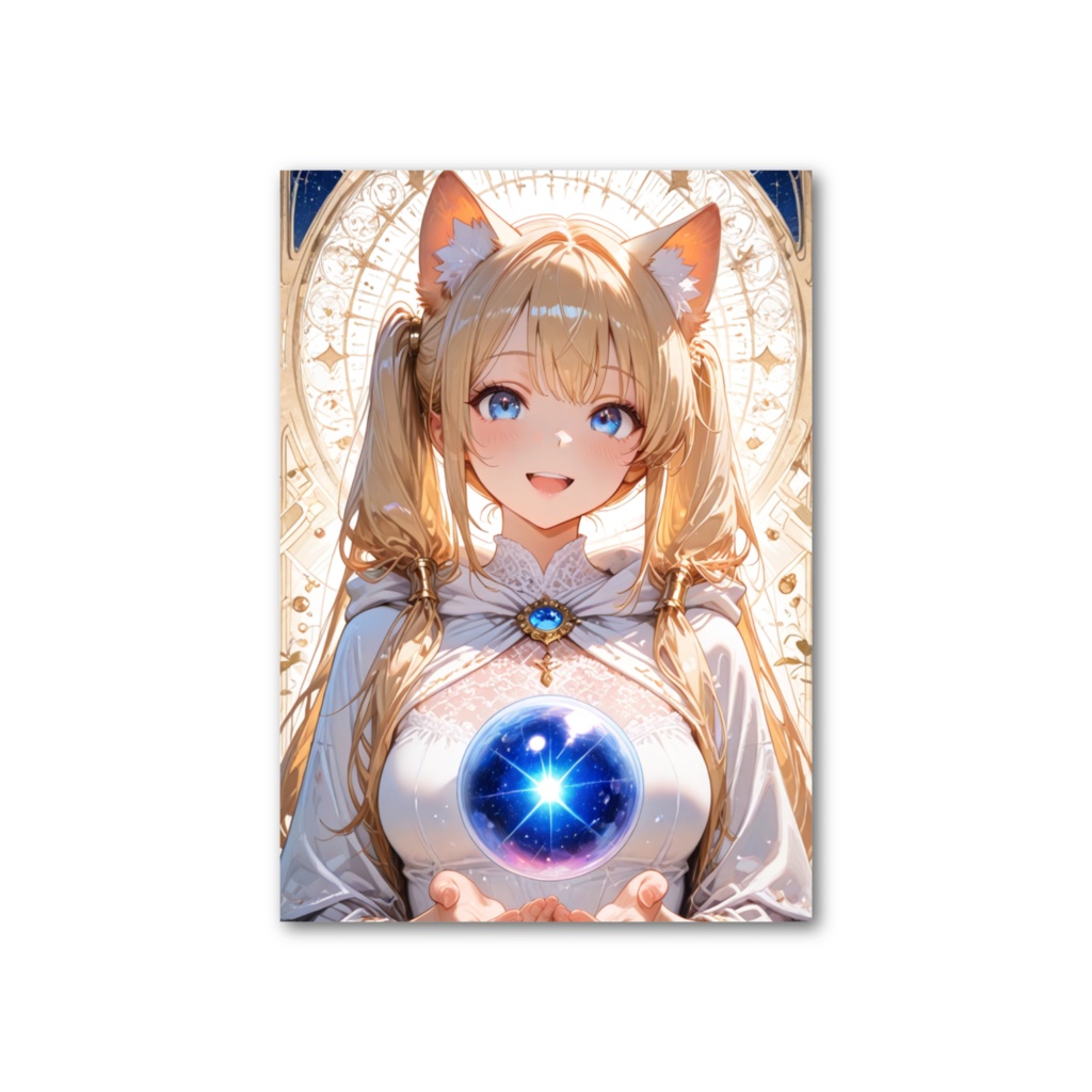 1000f 記念【猫神さまが両面に❣️】フォト風カード