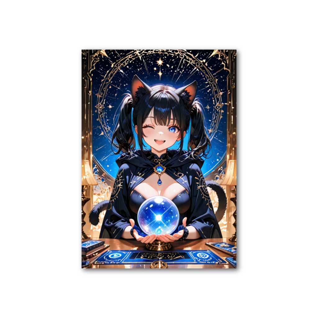 1000f 記念【猫神さまが両面に❣️】フォト風カード