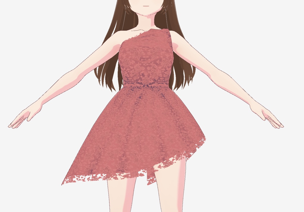 [vroid] - 蒼空のレースオフショルダードレス / Ethereal Lace Off-Shoulder Dress