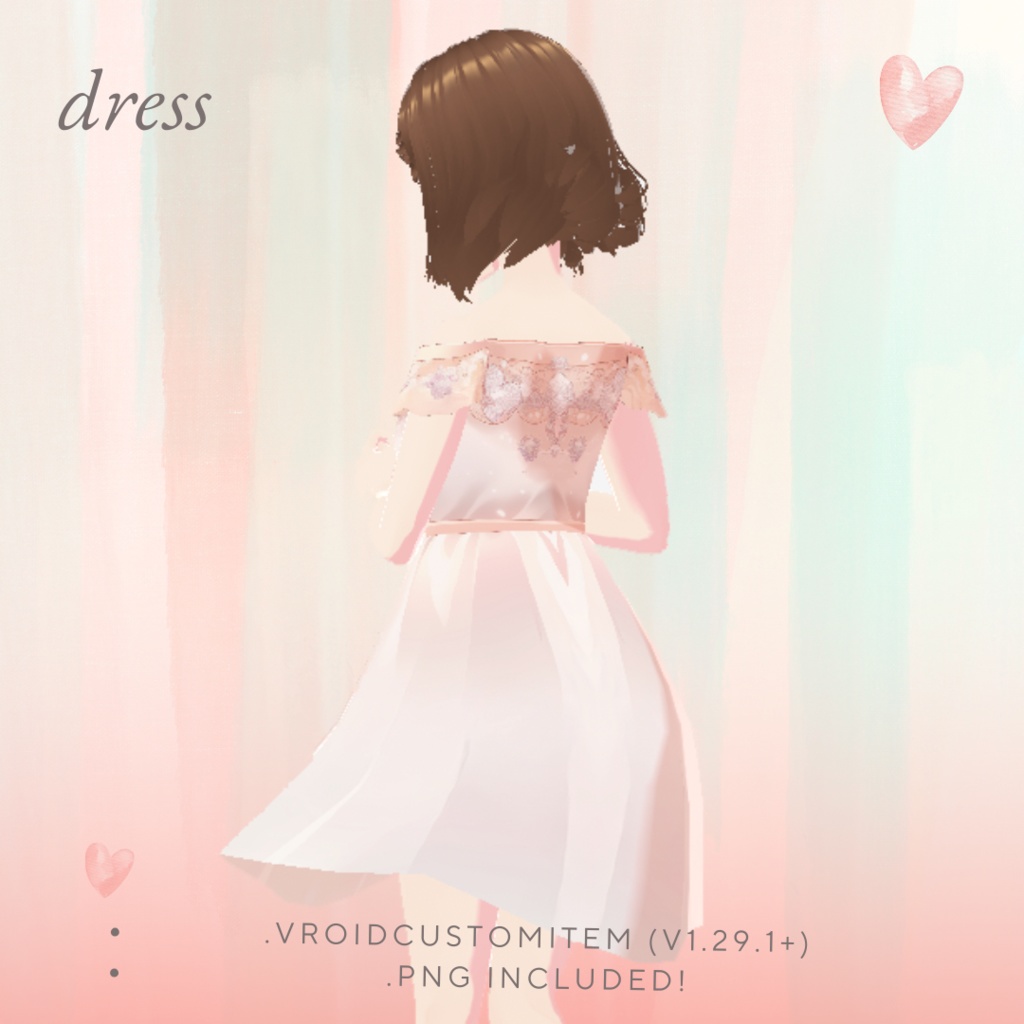 【Vroid用衣装テクスチャ】オーロラファンタジードレス Aurora Fantasy Dress