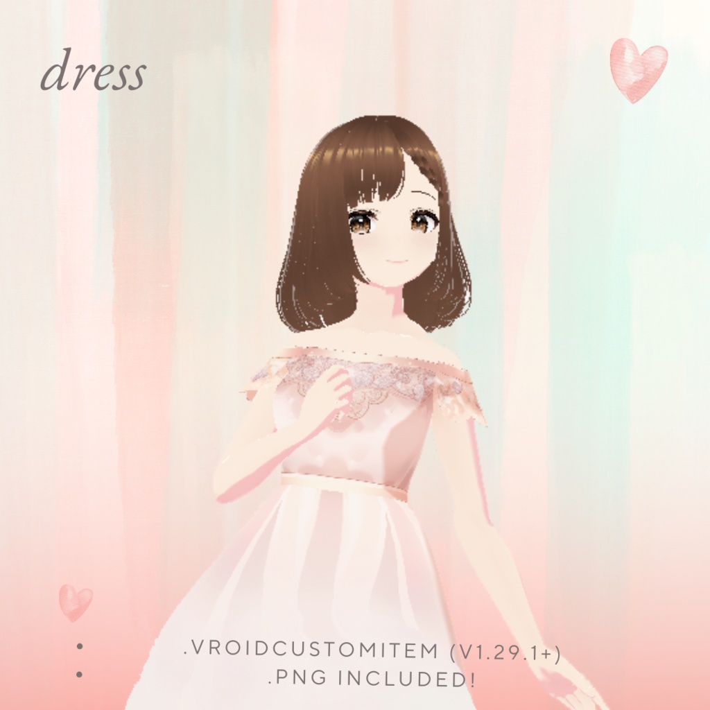 【Vroid用衣装テクスチャ】オーロラファンタジードレス Aurora Fantasy Dress
