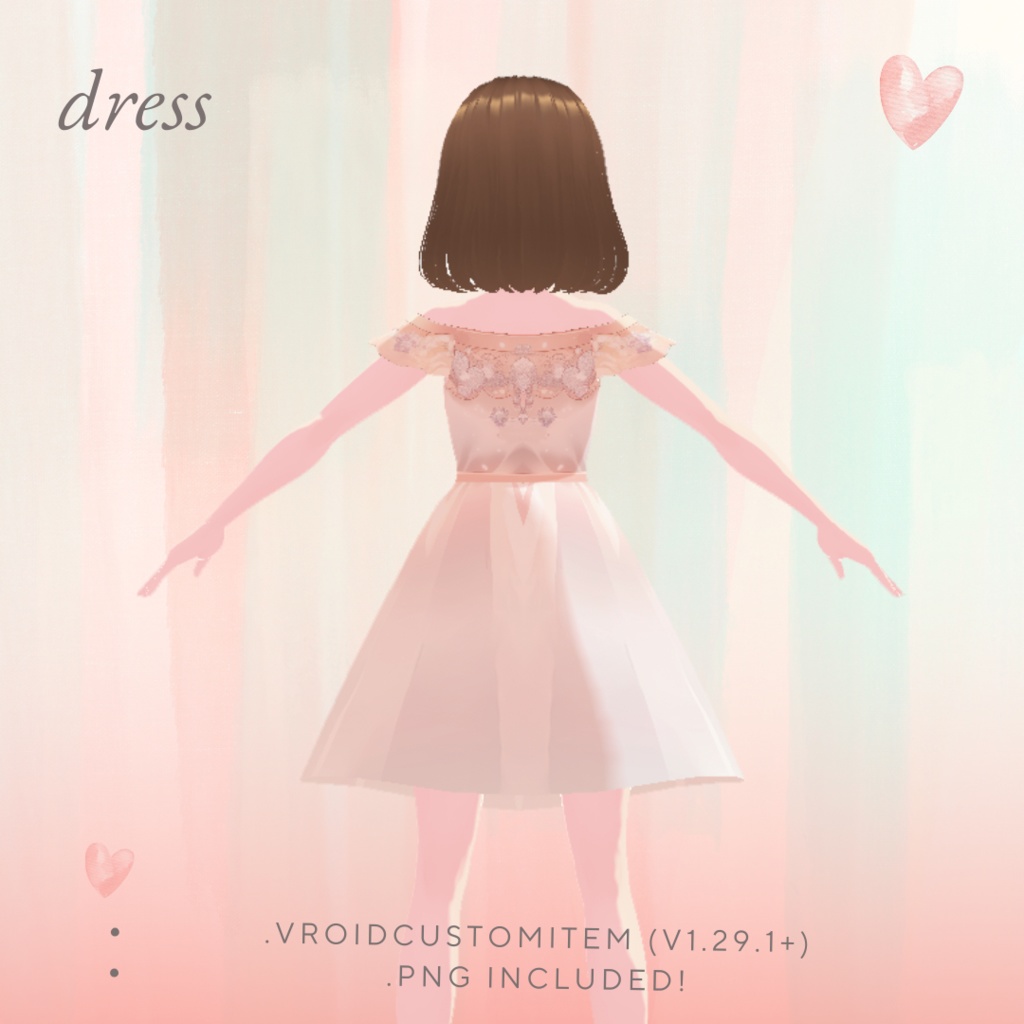 【Vroid用衣装テクスチャ】オーロラファンタジードレス Aurora Fantasy Dress