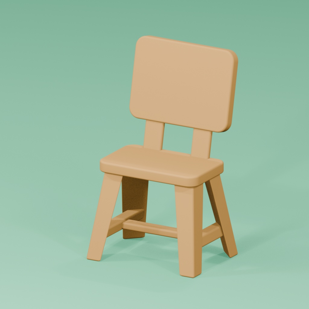 シンプルな木製の椅子（背もたれ付き）