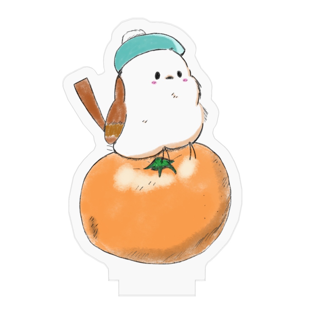 シマエナガとみかんアクリルフィギュア