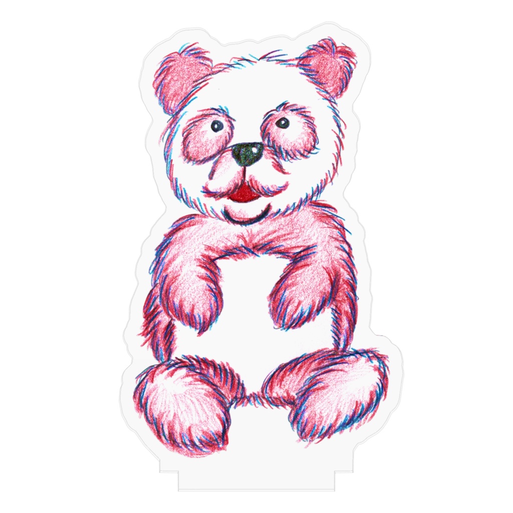 アクリルカラフルパンダフィギュア