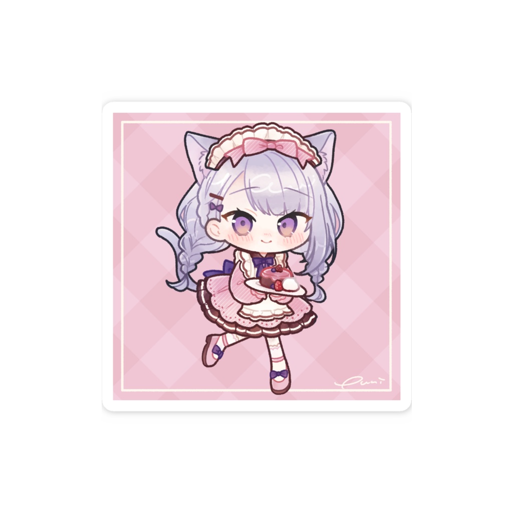 【常設】ハーフアニバーサリー お給仕ほたるスマホステッカー(背景あり)