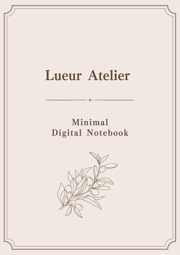 Lueur Atelier|Minimal Digital Notebook|Ivory