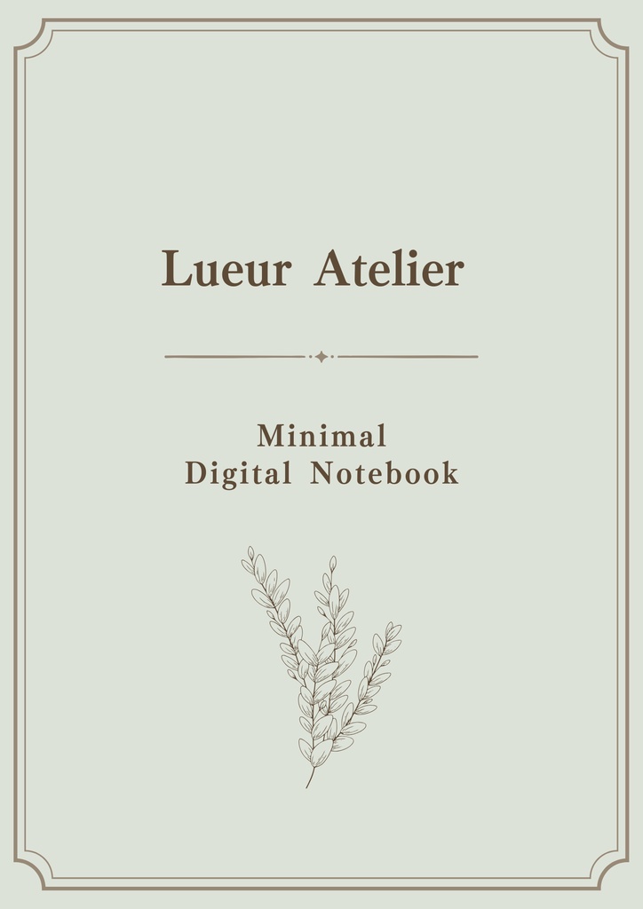 Lueur Atelier|Minimal Digital Notebook|Sage