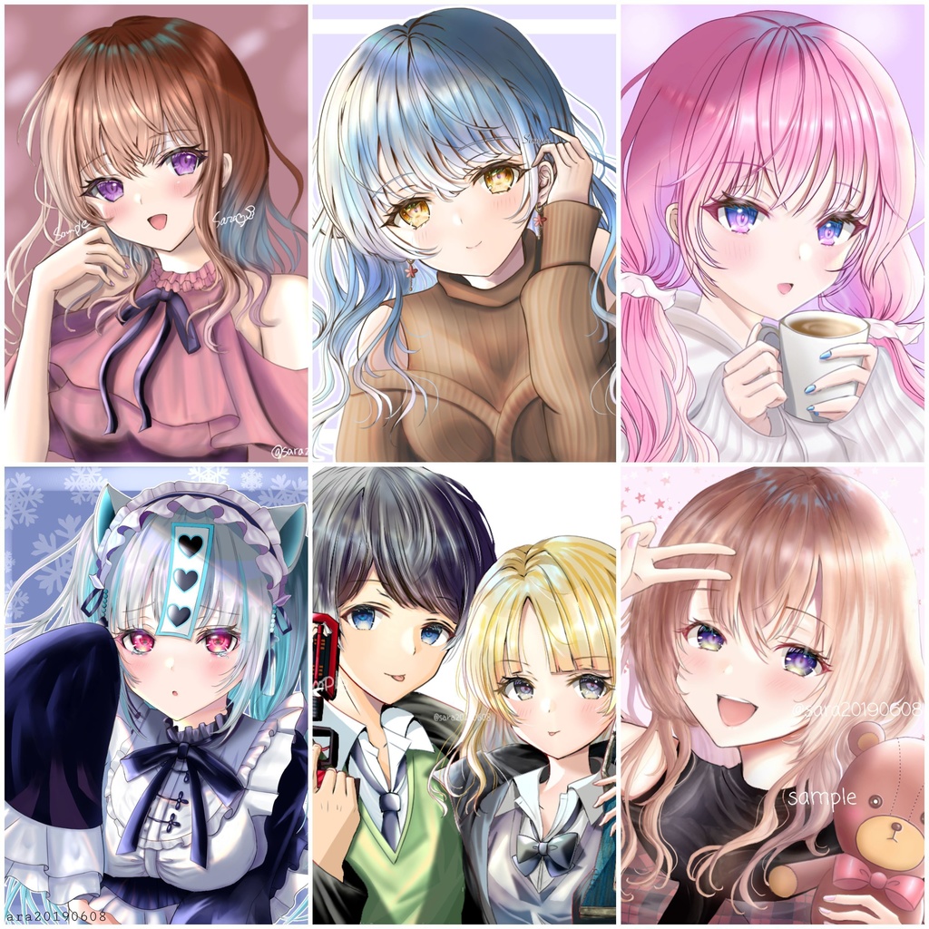 イラスト作品(アイコン·ヘッダー·配信用背景·一枚絵など)