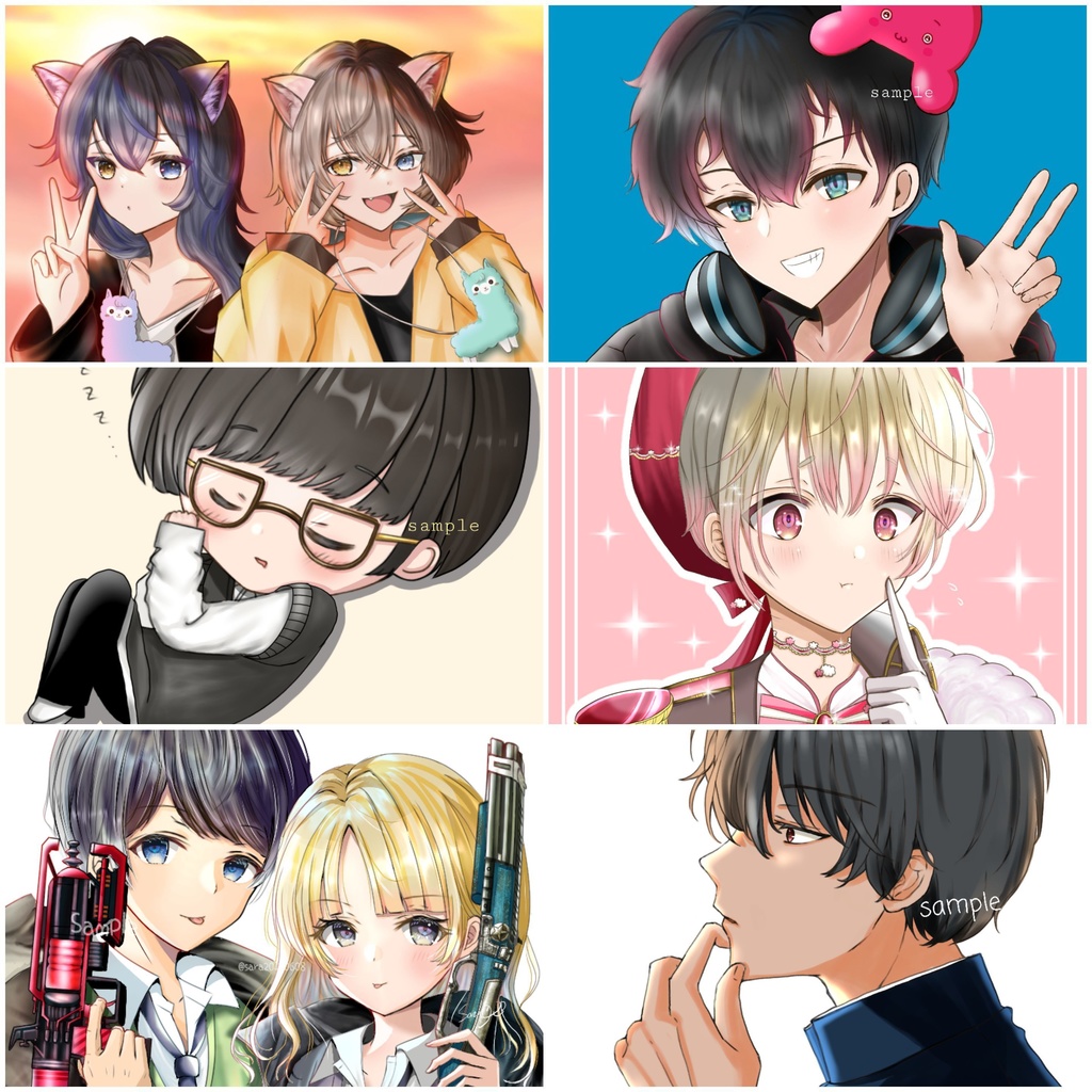 イラスト作品(アイコン·ヘッダー·配信用背景·一枚絵など)