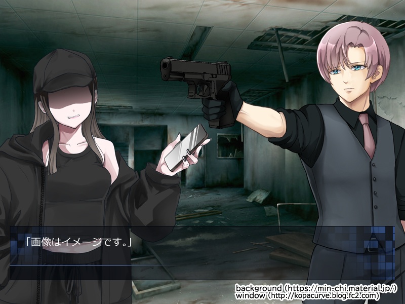 【無料版あり】立ち絵素材 (拳銃を構える男性 表情8種類+1、他差分付き)