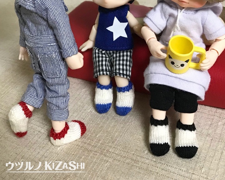 [オビツ11＆キューポッシュ]手編み靴下・白