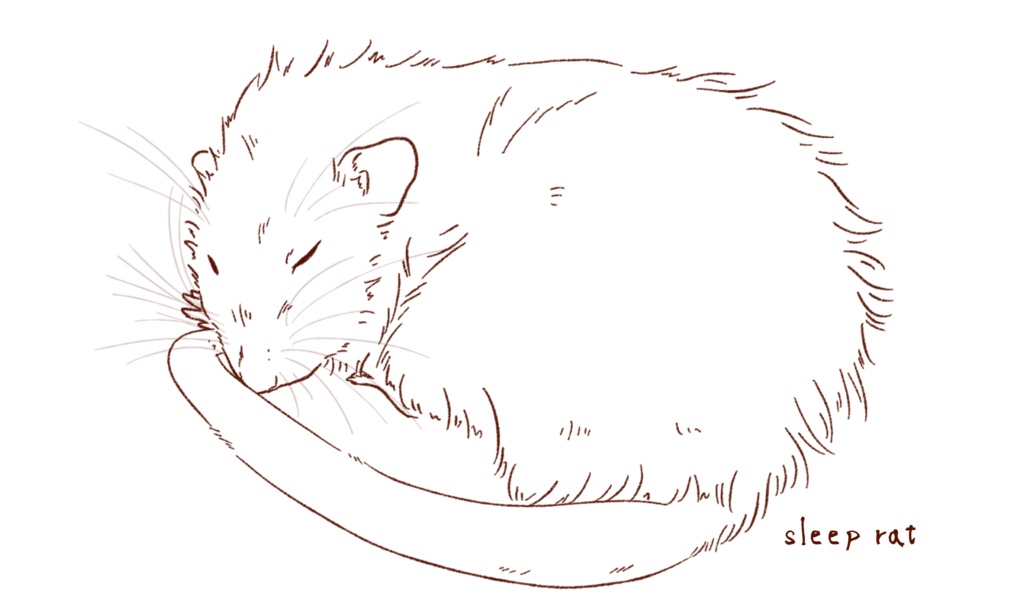 Sleep rat.線画のみ(ランチトート)