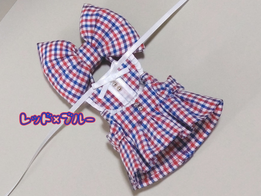 スタイワンピ+でっかおりぼんset🎀(レッド×ブルー)