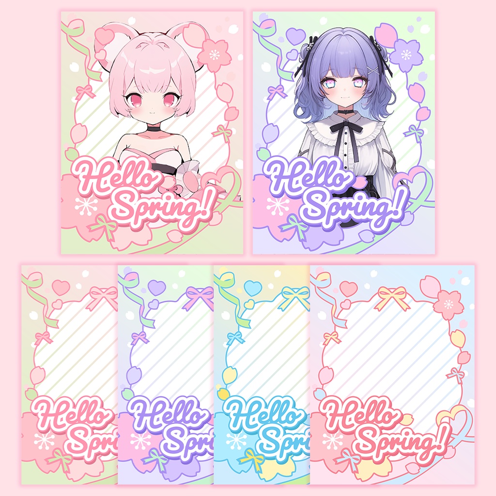 【無料配布】パステルカラー 4月 さくら|Vtuber 配信者|アピール素材