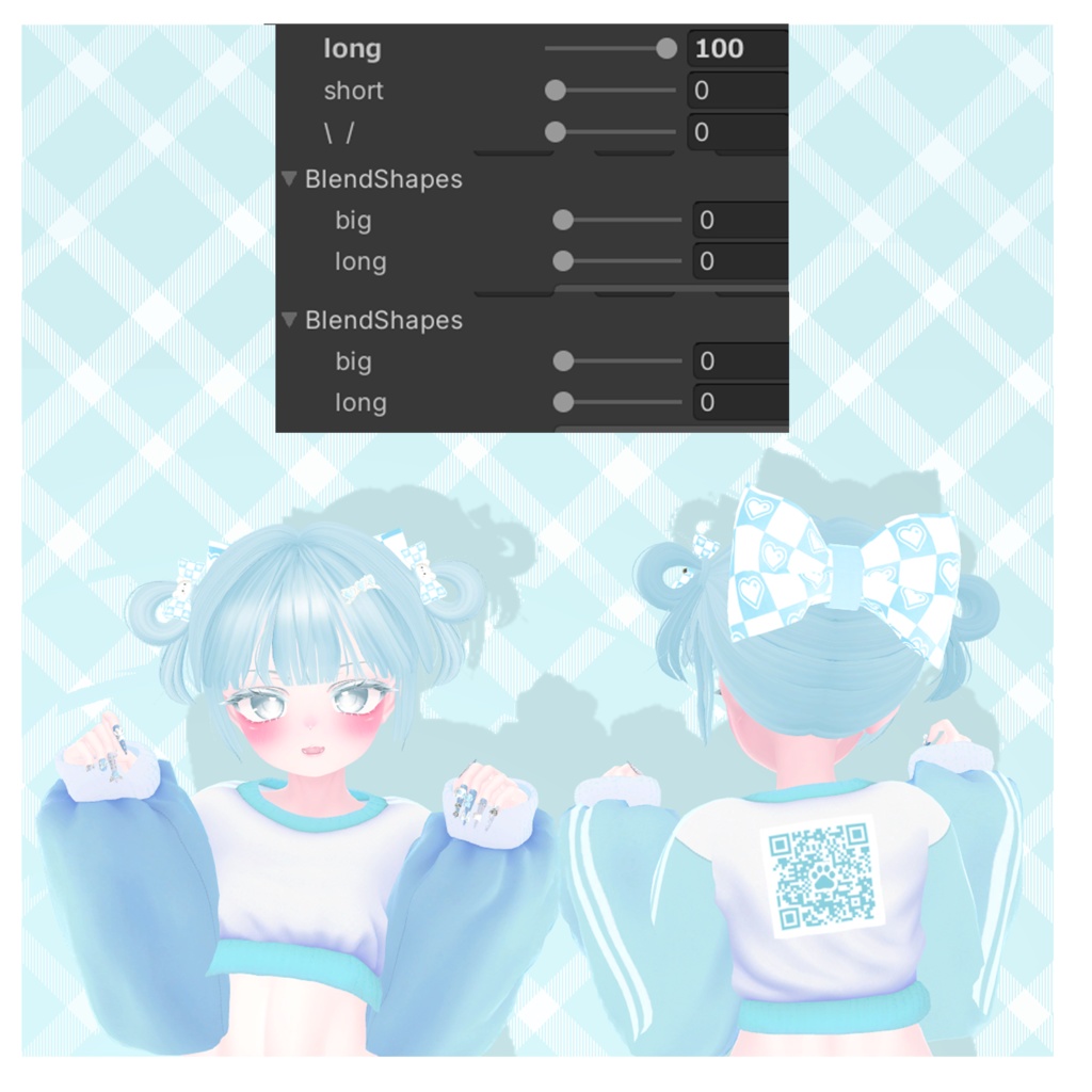 「vrc hair」odango twin & accessories