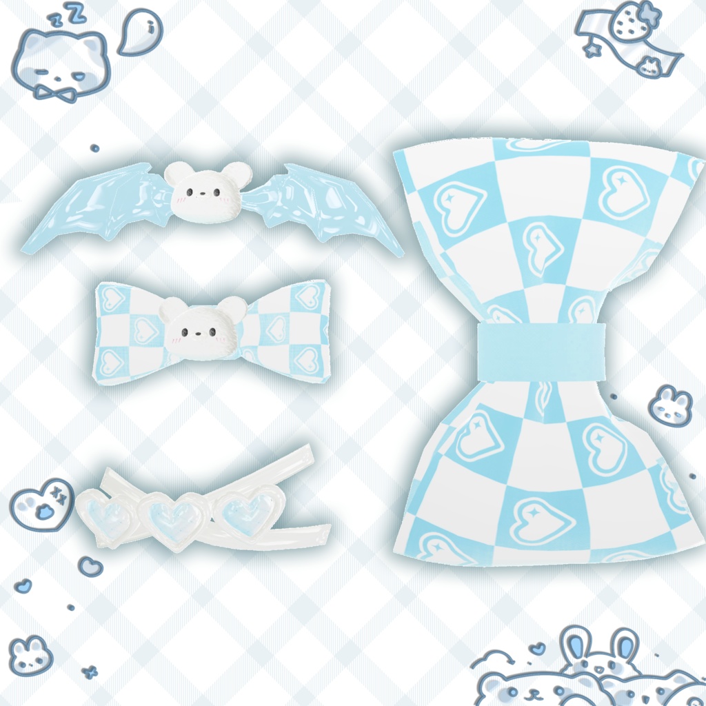 「vrc hair」odango twin & accessories