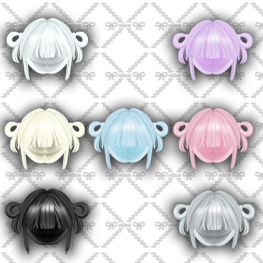 「vrc hair」odango twin & accessories