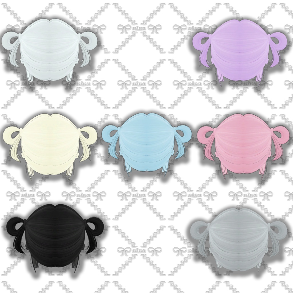 「vrc hair」odango twin & accessories