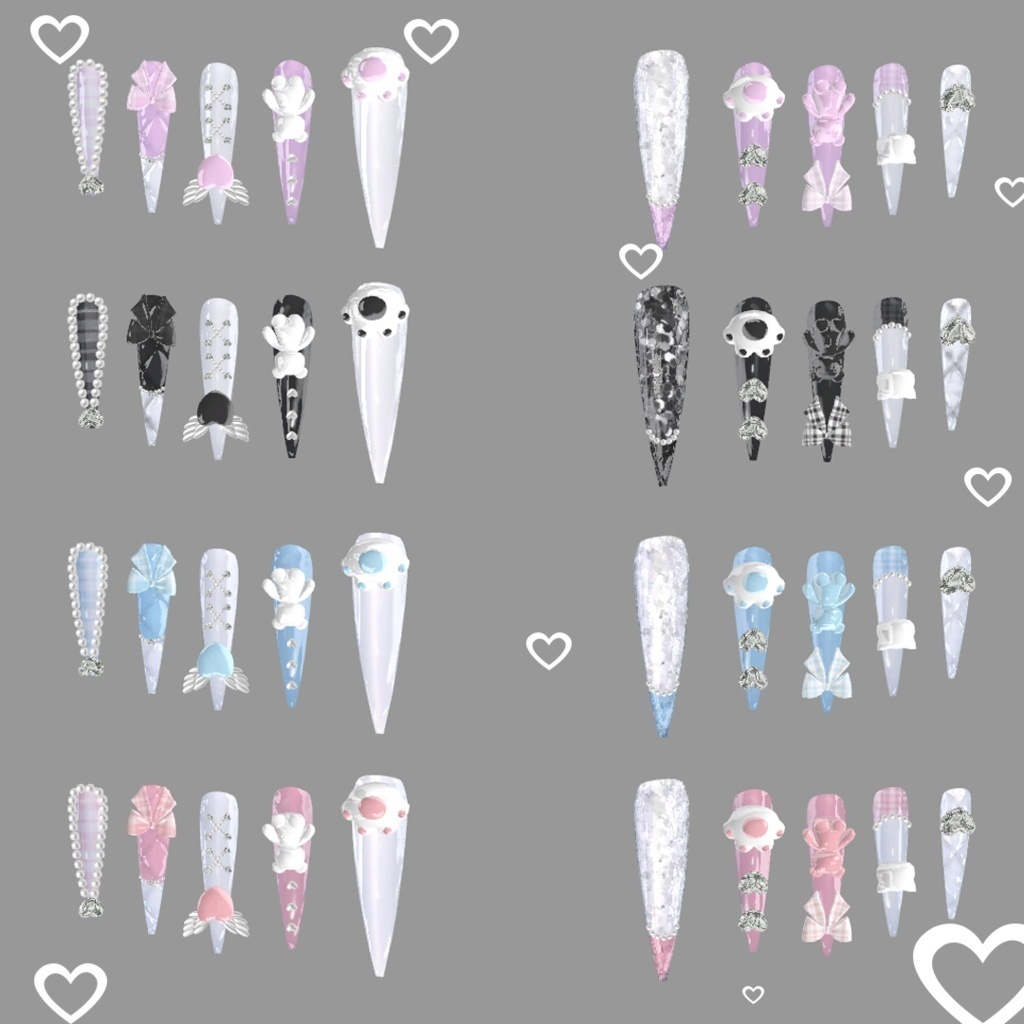 🤍凪Nagi対応🤍girly long nail tips 4 colors