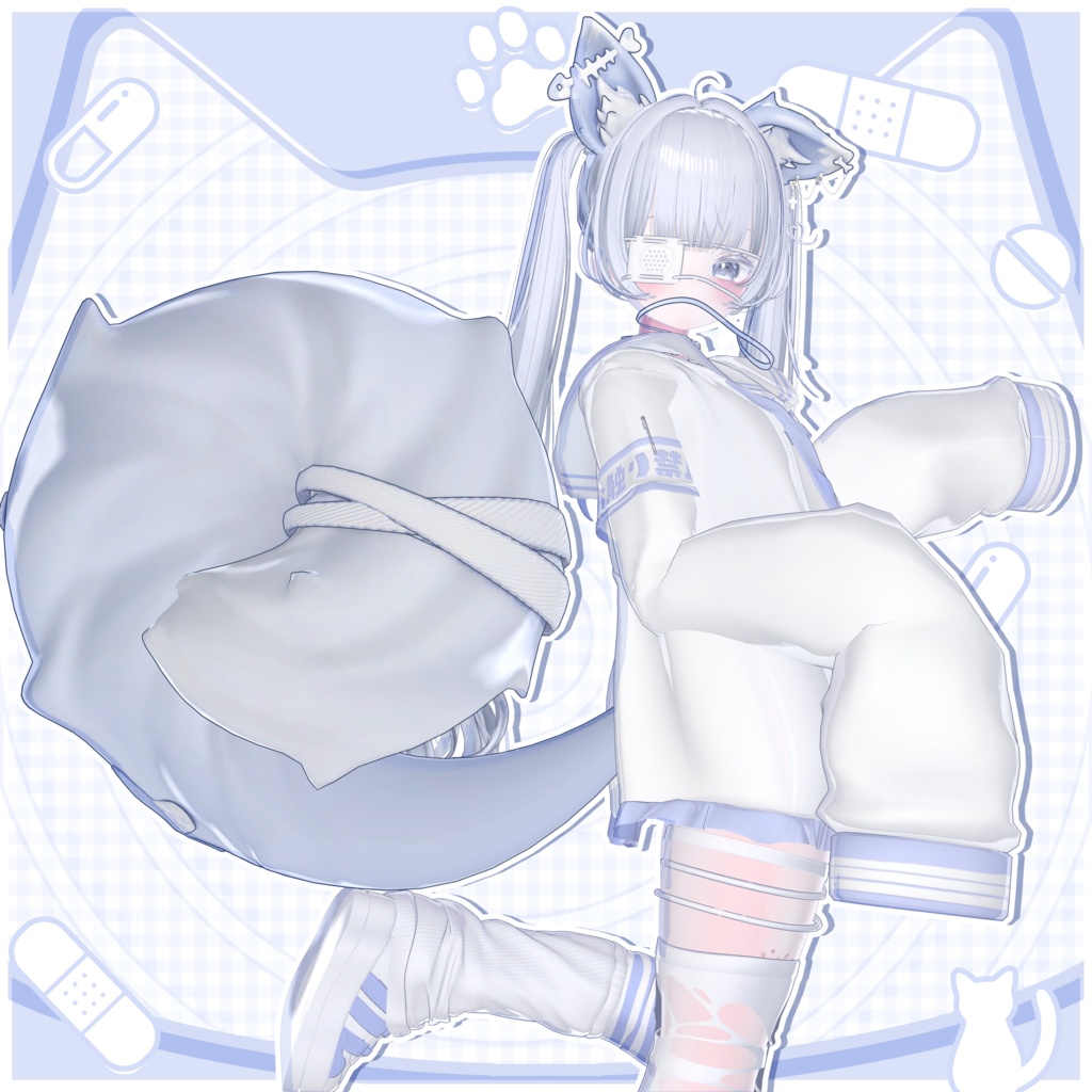 𖦹ʚ Acid Catɞ𖦹Tail+Ears+Collar