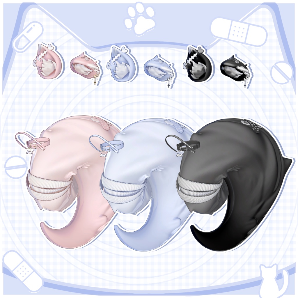 𖦹ʚ Acid Catɞ𖦹Tail+Ears+Collar