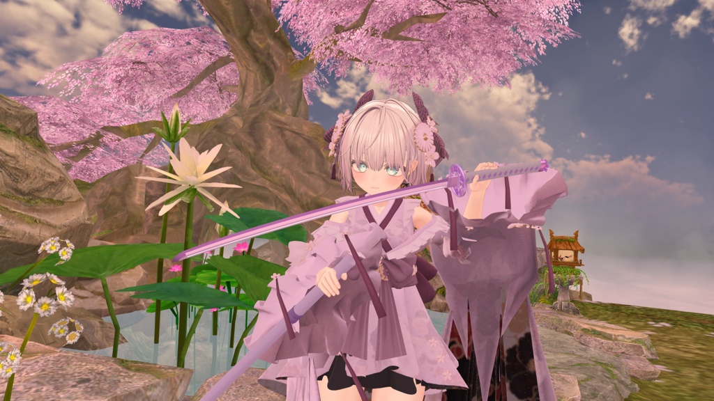 ✨️7日間限定!85%OFF✨️【VRChat想定】花刀 -舞咲- 【抜刀ギミック・パーティクル付き】