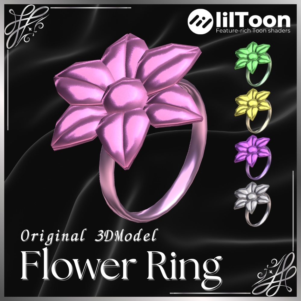 【Free!】VRChat想定3Dモデル「Flower Ring」