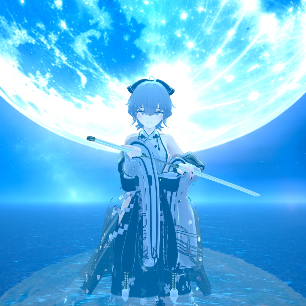 ✨️発売セール中✨️【VRChat想定】合口拵 -白星- 【抜刀ギミック・パーティクル付き】