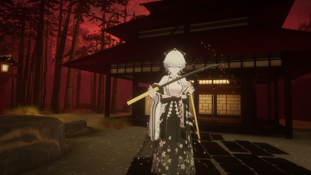 ✨️発売記念セール✨️【VRChat想定】仕込み刀 -桐生- 【抜刀ギミック・パーティクル付き】