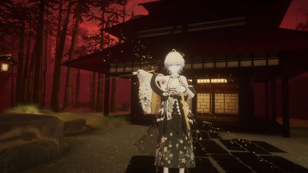 ✨️発売記念セール✨️【VRChat想定】仕込み刀 -桐生- 【抜刀ギミック・パーティクル付き】