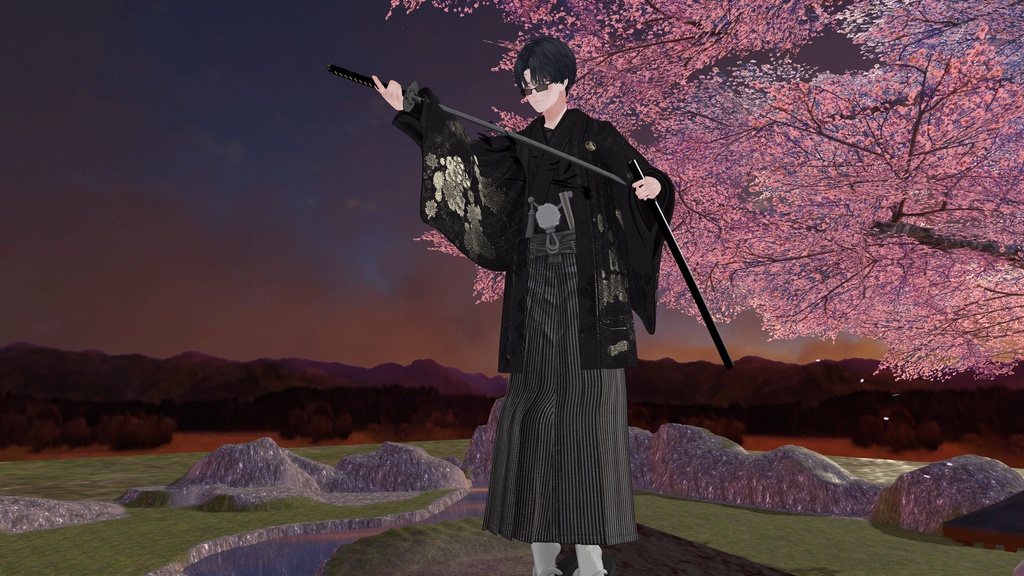 ✨️発売記念セール✨️【VRChat想定】妖刀 -八咫烏- 【抜刀ギミック・パーティクル付き】