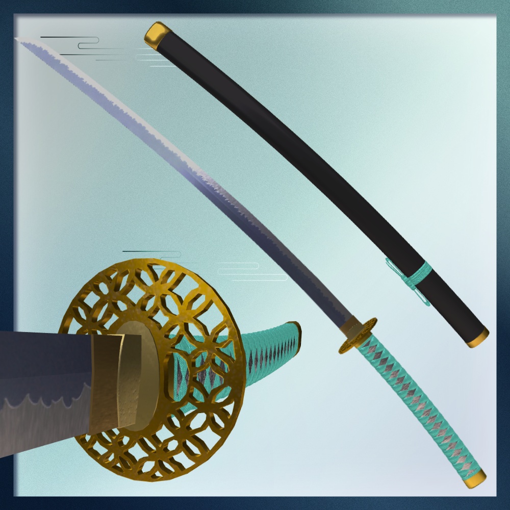 ✨️発売記念セール✨️【VRChat想定】打刀 -睡蓮華月- 【抜刀ギミック・パーティクル付き】